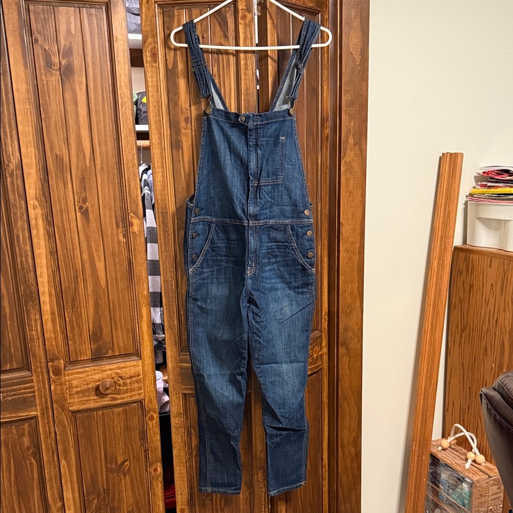 Current/Elliott Dark Blue Denim Overalls